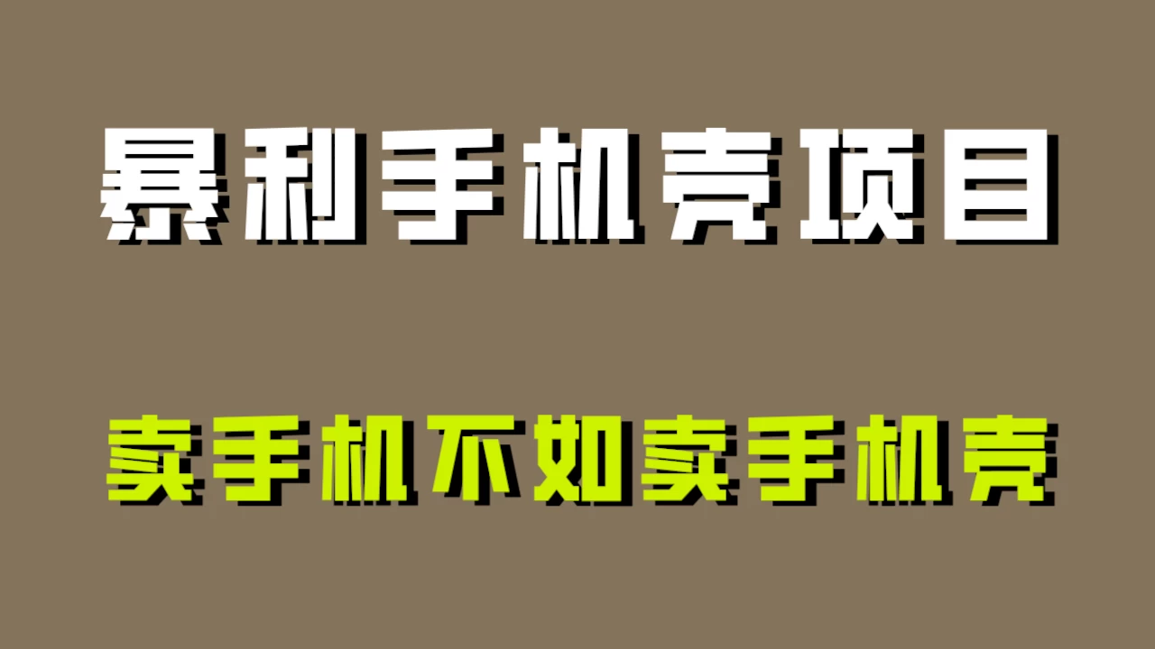 卖手机不如卖手机壳，暴利手机壳项目玩法拆解！宝哥轻创业_网络项目库_分享创业资讯_最新免费网络项目资源宝哥网创项目库