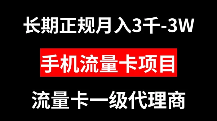 手机流量卡代理月入 3000-3w 长期正规项目宝哥轻创业_网络项目库_分享创业资讯_最新免费网络项目资源宝哥网创项目库