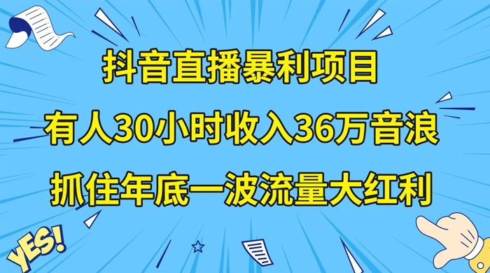 抖音直播暴利项目，有人 30 小时收入 36 万音浪，公司宣传片年会视频制作，抓住年底一波流量大红利宝哥轻创业_网络项目库_分享创业资讯_最新免费网络项目资源宝哥网创项目库