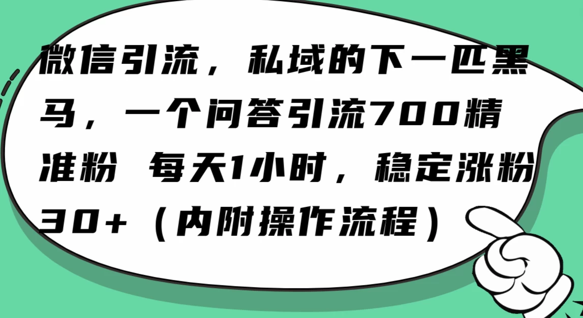 利用 AI 回答微信“问一问”，私域的下一匹黑马，一个问答引流 100 精准粉宝哥轻创业_网络项目库_分享创业资讯_最新免费网络项目资源宝哥网创项目库