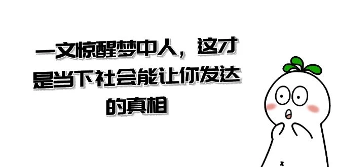 某公众号付费文章《一文惊醒梦中人，这才是当下社会能让你发达的真相》宝哥轻创业_网络项目库_分享创业资讯_最新免费网络项目资源宝哥网创项目库