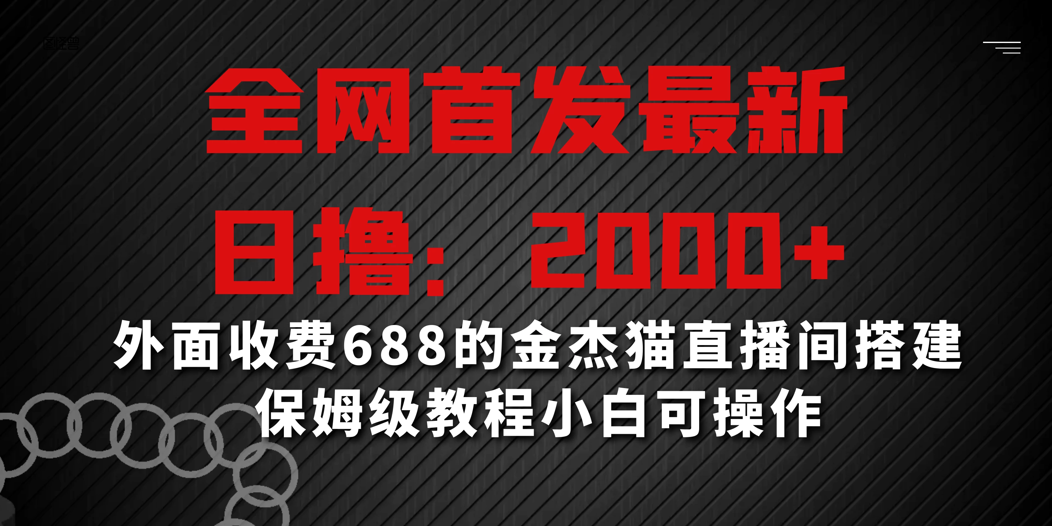 全网首发最新，日撸2000+，外面收费688的金杰猫直播间搭建，保姆级教程小白可操作宝哥轻创业_网络项目库_分享创业资讯_最新免费网络项目资源宝哥网创项目库