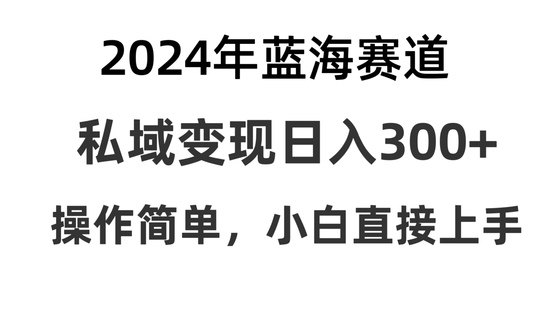 2024抖音蓝海赛道，私域变现日入300+，操作简单，每年只需一小时，纯小白可直接上手宝哥轻创业_网络项目库_分享创业资讯_最新免费网络项目资源宝哥网创项目库