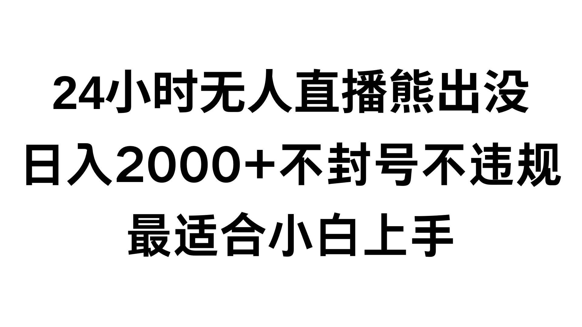 快手24小时无人直播熊出没，不封直播间，不违规，日入2000+，最适合小白上手，保姆式教学宝哥轻创业_网络项目库_分享创业资讯_最新免费网络项目资源宝哥网创项目库