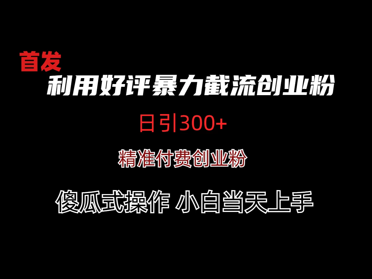 利用好评暴力截流付费创业粉，无需工具，简单且暴力的一个玩法宝哥轻创业_网络项目库_分享创业资讯_最新免费网络项目资源宝哥网创项目库