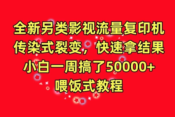 全新另类影视流量复印机，传染式裂变，快速拿结果，小白一周搞了50000+，喂饭式教程宝哥轻创业_网络项目库_分享创业资讯_最新免费网络项目资源宝哥网创项目库