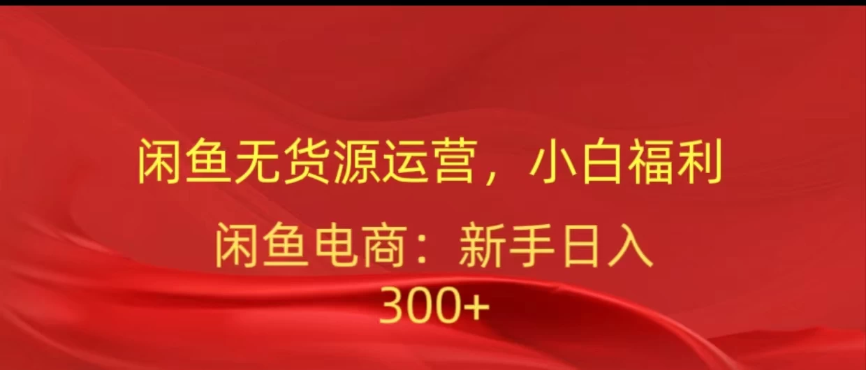 闲鱼无货源运营，小白福利，日入300+，轻松月入过万！宝哥轻创业_网络项目库_分享创业资讯_最新免费网络项目资源宝哥网创项目库