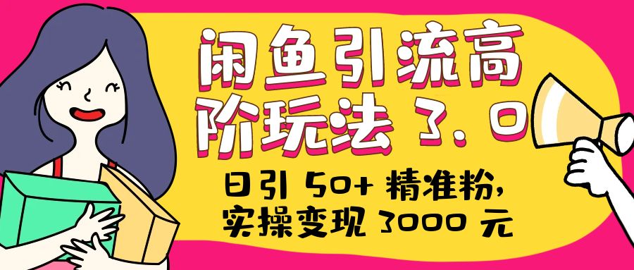 日引 50+ 精准粉，闲鱼引流高阶玩法 3.0，实操变现 3000 元宝哥轻创业_网络项目库_分享创业资讯_最新免费网络项目资源宝哥网创项目库