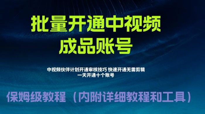 暴力开通中视频计划教程，快速通过中视频伙伴计划的办法宝哥轻创业_网络项目库_分享创业资讯_最新免费网络项目资源宝哥网创项目库