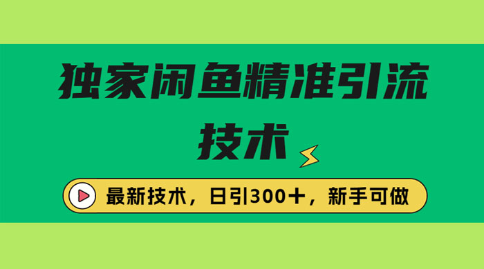 独家闲鱼引流技术，日引 300+ 实战玩法宝哥轻创业_网络项目库_分享创业资讯_最新免费网络项目资源宝哥网创项目库