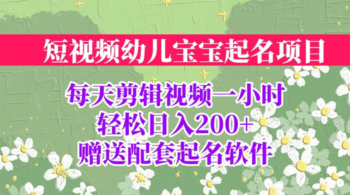 小红书宝宝起名项目：全程投屏实操，赠送配套软件宝哥轻创业_网络项目库_分享创业资讯_最新免费网络项目资源宝哥网创项目库