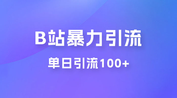 B 站暴力引流新玩法，单日引流 100+宝哥轻创业_网络项目库_分享创业资讯_最新免费网络项目资源宝哥网创项目库