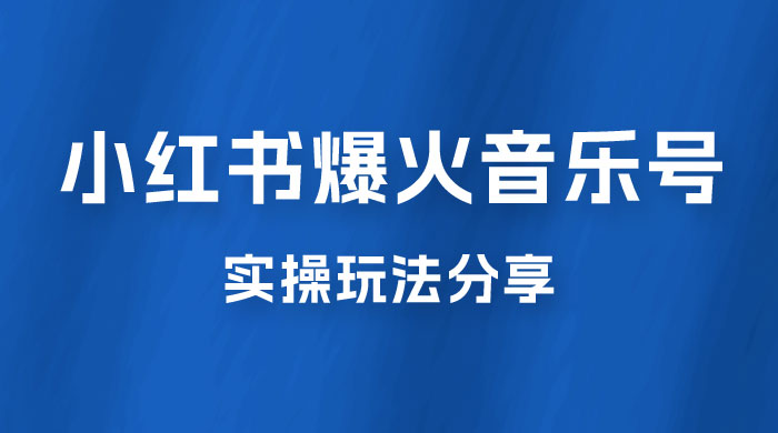 副业拆解：小红书爆火音乐号引流变现项目，视频版一条龙实操玩法分享给你宝哥轻创业_网络项目库_分享创业资讯_最新免费网络项目资源宝哥网创项目库