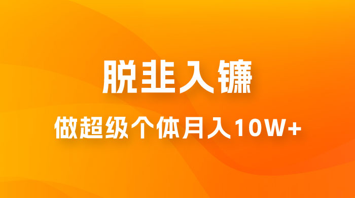 脱韭入镰，通过做「超级个体」月入 10w+，普通人实现阶层跨越的最优解宝哥轻创业_网络项目库_分享创业资讯_最新免费网络项目资源宝哥网创项目库
