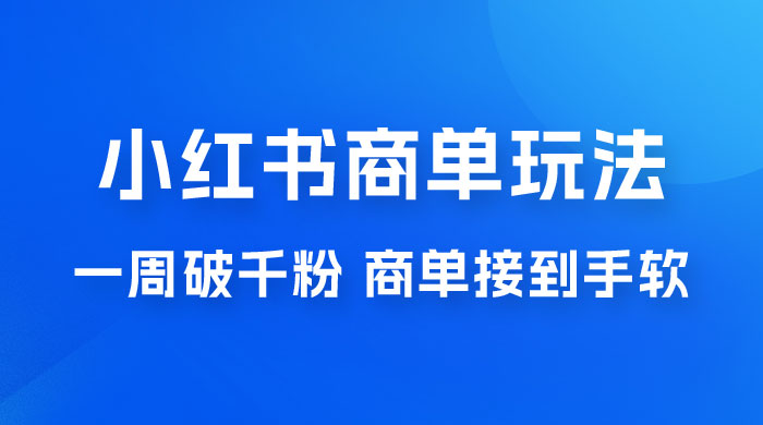 小红书商单蓝海玩法，一周破千粉，商单接到手软，一单 150-800宝哥轻创业_网络项目库_分享创业资讯_最新免费网络项目资源宝哥网创项目库