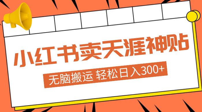 蓝海项目，小红书卖天涯神贴，无脑搬运，一部手机轻松日入300+宝哥轻创业_网络项目库_分享创业资讯_最新免费网络项目资源宝哥网创项目库