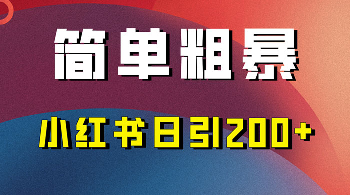 简单粗暴的小红书引流技巧，大道至简，看完实操日引 200+宝哥轻创业_网络项目库_分享创业资讯_最新免费网络项目资源宝哥网创项目库