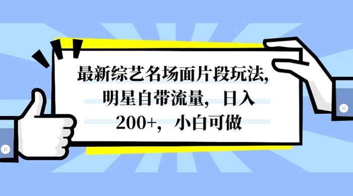 最新综艺名场面片段玩法，明星自带流量，日入200+，小白可做宝哥轻创业_网络项目库_分享创业资讯_最新免费网络项目资源宝哥网创项目库