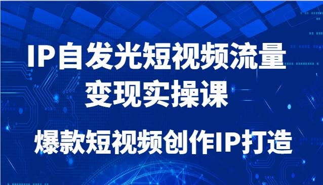 IP自发光短视频流量变现实操课,爆款短视频创作IP打造 IP自发光短视频流量变现实操课,爆款短视频创作IP打造