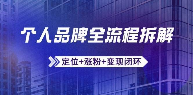 个人品牌全流程拆解:定位+涨粉+变现闭环,微信生态运营与资源整合 个人品牌全流程拆解:定位+涨粉+变现闭环,微信生态运营与资源整合
