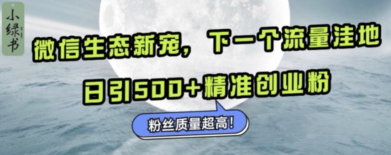 微信生态新宠小绿书：下一个流量洼地，日引500 精准创业粉，粉丝质量超高宝哥轻创业_网络项目库_分享创业资讯_最新免费网络项目资源宝哥网创资源项目库
