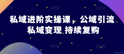 私域进阶实操课，公域引流 私域变现 持续复购宝哥轻创业_网络项目库_分享创业资讯_最新免费网络项目资源宝哥网创资源项目库