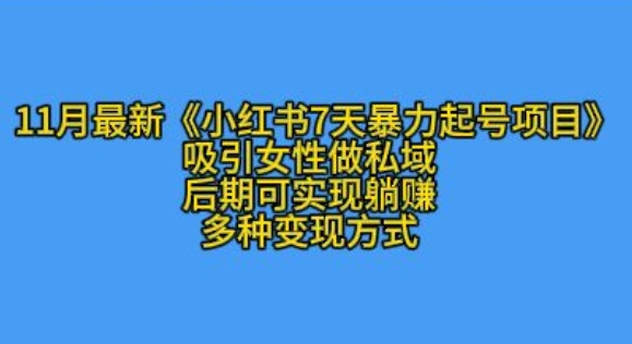 K总部落11月最新小红书7天暴力起号项目，吸引女性做私域【揭秘】宝哥轻创业_网络项目库_分享创业资讯_最新免费网络项目资源宝哥网创资源项目库