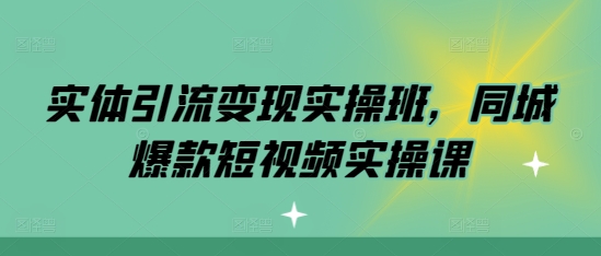 实体引流变现实操班，同城爆款短视频实操课宝哥轻创业_网络项目库_分享创业资讯_最新免费网络项目资源宝哥网创资源项目库