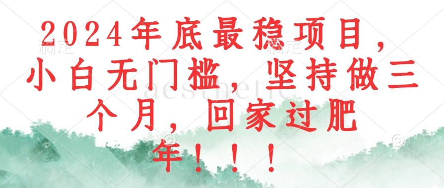 024年底最稳项目，小白无门槛，坚持做三个月，回家过肥年！！！宝哥轻创业_网络项目库_分享创业资讯_最新免费网络项目资源宝哥网创资源项目库