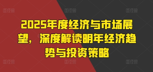 2025年度经济与市场展望，深度解读明年经济趋势与投资策略宝哥轻创业_网络项目库_分享创业资讯_最新免费网络项目资源宝哥网创资源项目库