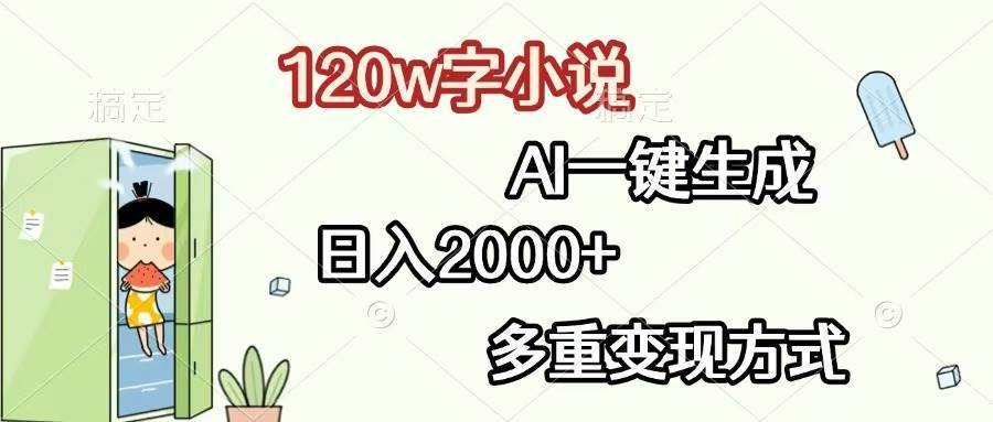 120w字小说，AI一键生成，日入2000 ，多重变现方式宝哥轻创业_网络项目库_分享创业资讯_最新免费网络项目资源宝哥网创资源项目库