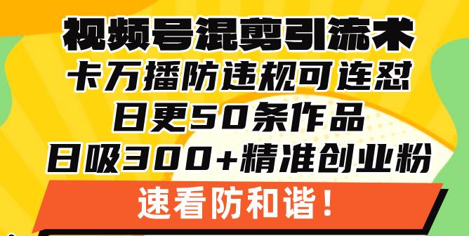 视频号混剪引流技术，500万播放引流17000创业粉，操作简单当天学会宝哥轻创业_网络项目库_分享创业资讯_最新免费网络项目资源宝哥网创资源项目库