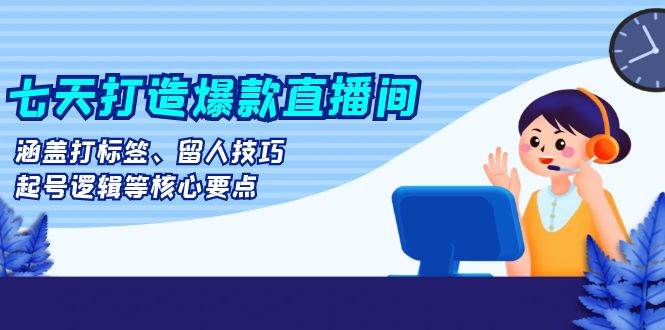 七天打造爆款直播间：涵盖打标签、留人技巧、起号逻辑等核心要点宝哥轻创业_网络项目库_分享创业资讯_最新免费网络项目资源宝哥网创资源项目库