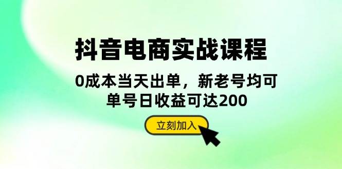 抖音 电商实战课程：从账号搭建到店铺运营，全面解析五大核心要素宝哥轻创业_网络项目库_分享创业资讯_最新免费网络项目资源宝哥网创资源项目库