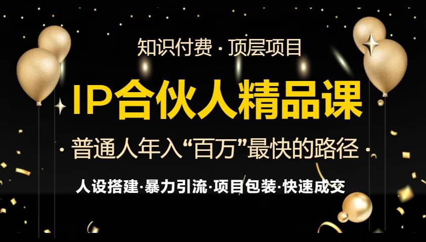 IP合伙人最新精品课程，知识付费全流程 最强引流术 小白避坑指南宝哥轻创业_网络项目库_分享创业资讯_最新免费网络项目资源宝哥网创资源项目库
