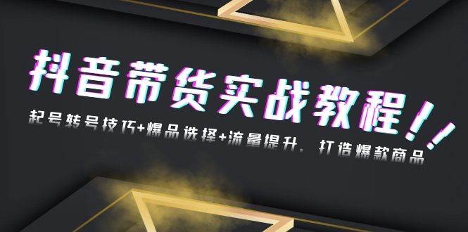 抖音带货实战教程：起号转号技巧 爆品选择 流量提升，打造爆款商品宝哥轻创业_网络项目库_分享创业资讯_最新免费网络项目资源宝哥网创资源项目库