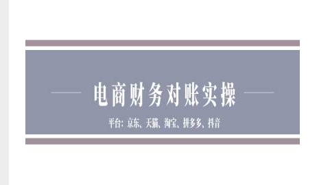 电商财务对账实操-京东天猫淘宝拼多多抖音电商财务对账宝哥轻创业_网络项目库_分享创业资讯_最新免费网络项目资源宝哥网创资源项目库
