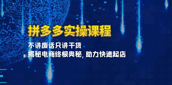 拼多多实操课程：不讲废话只讲干货, 揭秘电商终极奥秘,助力快速起店宝哥轻创业_网络项目库_分享创业资讯_最新免费网络项目资源宝哥网创资源项目库
