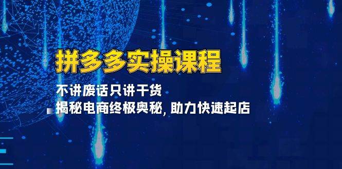 拼多多实操课程：不讲废话只讲干货, 揭秘电商终极奥秘,助力快速起店宝哥轻创业_网络项目库_分享创业资讯_最新免费网络项目资源宝哥网创资源项目库