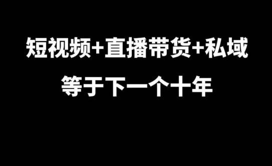 短视频 直播带货 私域等于下一个十年，大佬7年实战经验总结宝哥轻创业_网络项目库_分享创业资讯_最新免费网络项目资源宝哥网创资源项目库