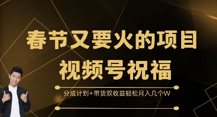 春节又要火的项目视频号祝福，分成计划 带货双收益，轻松月入几个W【揭秘】宝哥轻创业_网络项目库_分享创业资讯_最新免费网络项目资源宝哥网创资源项目库