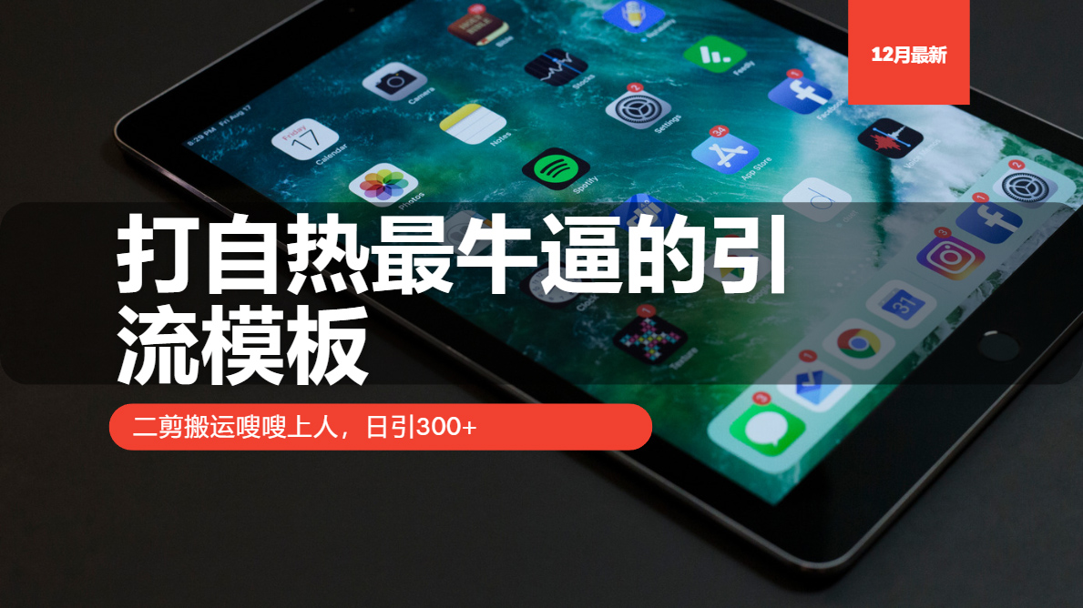 打自热最牛逼的引流模板，二剪搬运嗖嗖上人，日引300宝哥轻创业_网络项目库_分享创业资讯_最新免费网络项目资源宝哥网创资源项目库