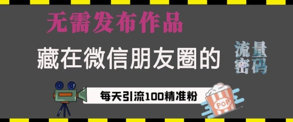 藏在微信朋友圈的流量密码，无需发布作品，单日引流100 精准创业粉【揭秘】宝哥轻创业_网络项目库_分享创业资讯_最新网创免费网络项目资源宝哥网创资源项目库