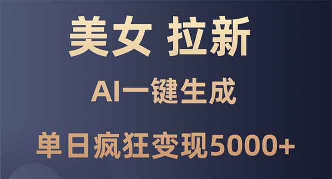 美女暴力拉新，通过AI一键生成，单日疯狂变现5000 ，纯小白一学就会！宝哥轻创业_网络项目库_分享创业资讯_最新网创免费网络项目资源宝哥网创资源项目库