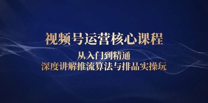 视频号运营核心课程，从入门到精通，深度讲解推流算法与排品实操玩宝哥轻创业_网络项目库_分享创业资讯_最新网创免费网络项目资源宝哥网创资源项目库