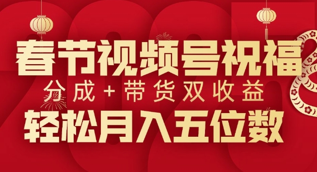 春节视频号祝福项目，撸视频号分成计划 带货，双收益月入过W宝哥轻创业_网络项目库_分享创业资讯_最新网创免费网络项目资源宝哥网创资源项目库