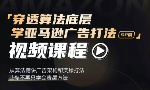 穿透算法底层，学亚马逊广告打法SP篇，从算法侧讲广告架构和实操打法，让你不再只学会表层方法宝哥轻创业_网络项目库_分享创业资讯_最新网创免费网络项目资源宝哥网创资源项目库