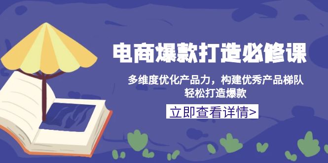 电商爆款打造必修课：多维度优化产品力，构建优秀产品梯队，轻松打造爆款宝哥轻创业_网络项目库_分享创业资讯_最新网创免费网络项目资源宝哥网创资源项目库