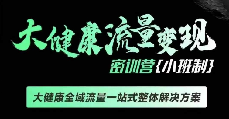 千万级大健康变现课线下课，大健康全域流量一站式整体解决方案宝哥轻创业_网络项目库_分享创业资讯_最新网创免费网络项目资源宝哥网创资源项目库