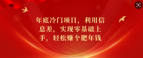 年底冷门项目，利用信息差，实现零基础上手，轻松赚个肥年钱【揭秘】宝哥轻创业_网络项目库_分享创业资讯_最新网创免费网络项目资源宝哥网创资源项目库